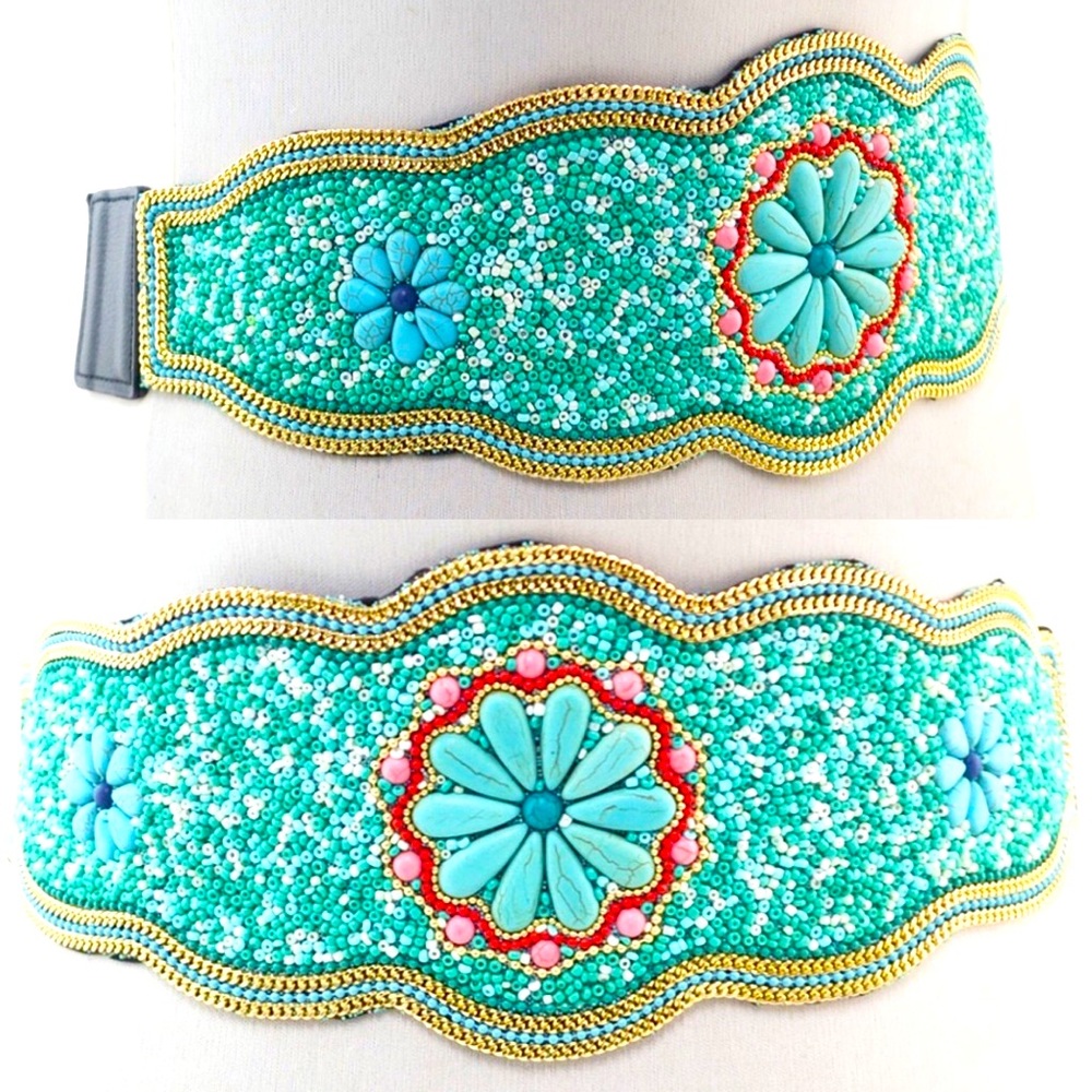 Quintessential Hippie | Turquoise Beaded Belt